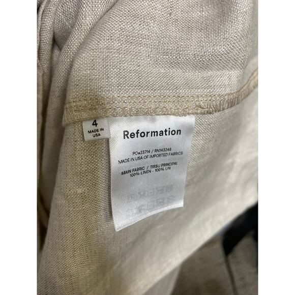 Reformation Effie Linen Maxi Dress in Oatmeal 4 - Picture 4 of 8